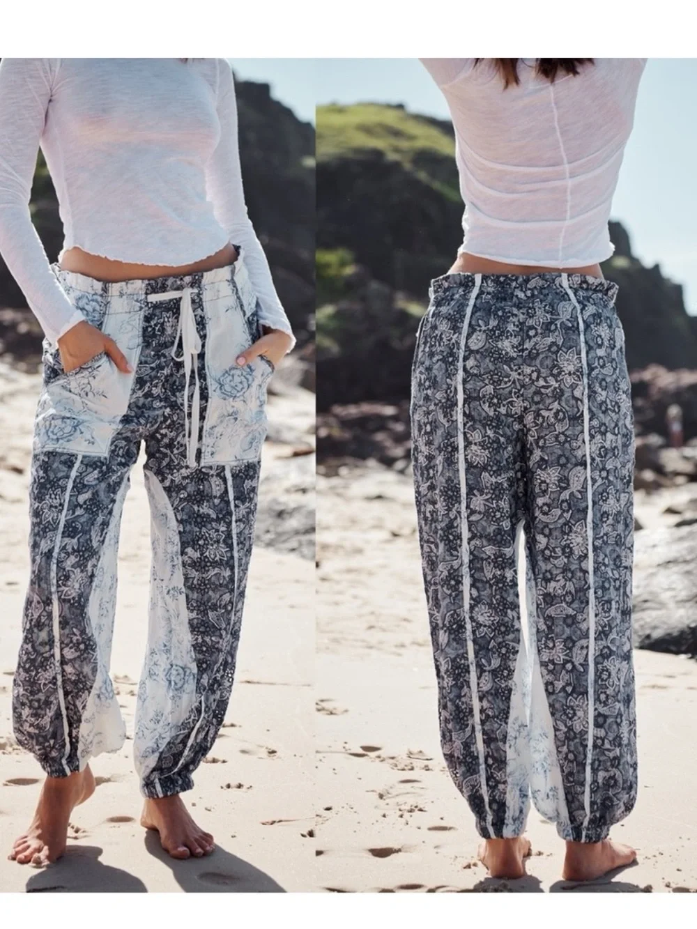 Free People Sweet It Is Printed Pants Size Small